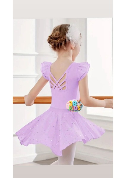 Mor Lila Jimnastik - Bale - Etekli Cimnastik Kıyafeti Mayo - 3 Lü Set fırsatları