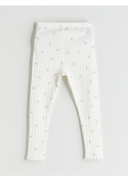 Yeni Sezon Beli Lastikli Çiçekli Kız Bebek Tayt modelleri