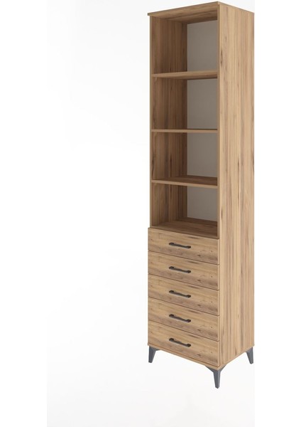 Hyperion Dolap 4 Raflı 5 Çekmeceli 60X44X243 Çam-Çam modelleri