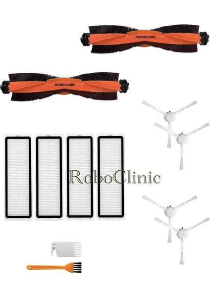 Xiaomi Robot Vacuum X10+ / X10 Plus Yedek Ana Fırça, Yan Fırça, Hepa Filtre - 12 Parça