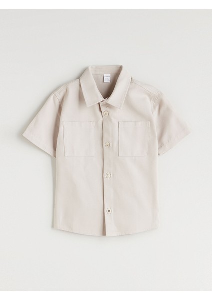 Yeni Sezon Pamuklu Cepli Erkek Çocuk Gömlek