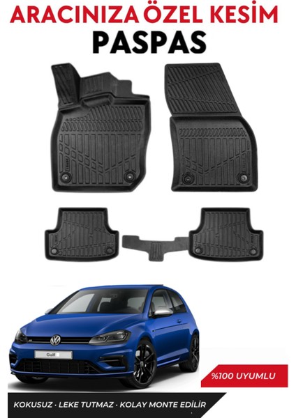 Volkswagen Golf 7 2017 Model Alt Bagaj Havuzu+Paspas Takımı Full Takım