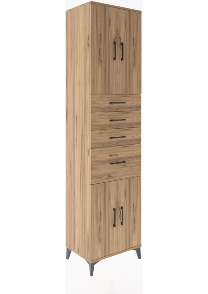 Hyperion Dolap 2 Raflı 4 Çekmeceli 4 Kapaklı 60X44X243 Çam-Çam fiyatları