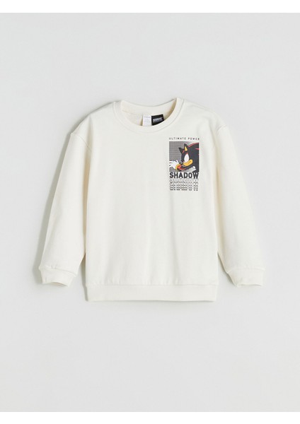 Yeni Sezon Bisiklet Yaka Sonic Baskılı Erkek Çocuk Sweatshirt fiyatları