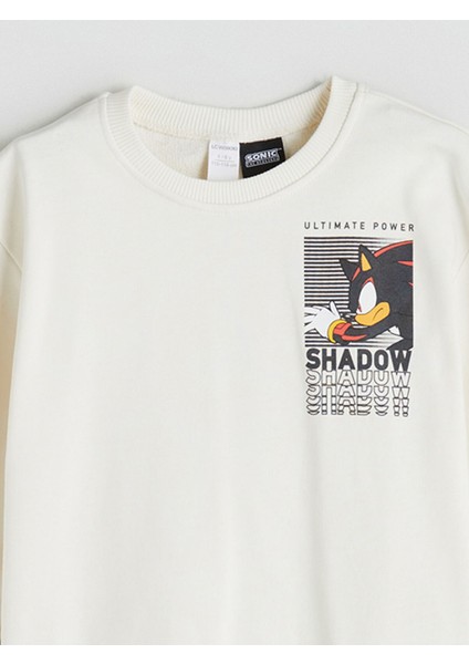 Yeni Sezon Bisiklet Yaka Sonic Baskılı Erkek Çocuk Sweatshirt modelleri