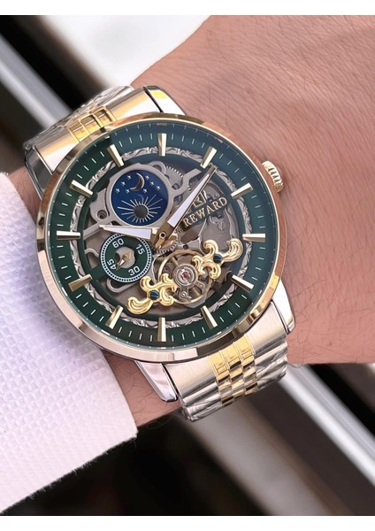 Özel Tasarım Otomatik Mekanizma Çelik Kordon 5 Atm Suya Dayaknıklı Erkek Kol Saati W.14626.7 modelleri