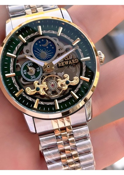 Özel Tasarım Otomatik Mekanizma Çelik Kordon 5 Atm Suya Dayaknıklı Erkek Kol Saati W.14626.7 fırsatları