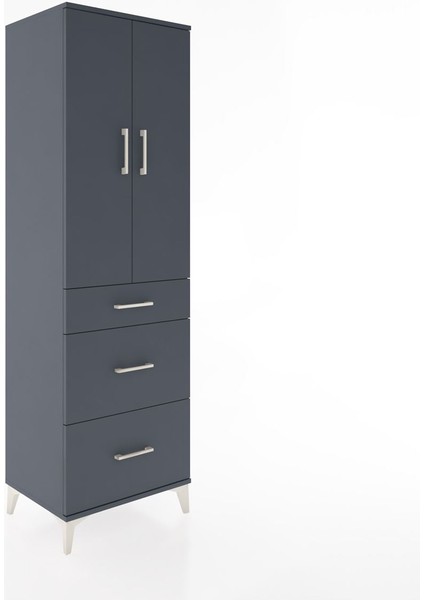 Hyperion Dolap 3 Raflı 3 Çekmeceli 2 Kapaklı 60X44X195 Antrasit-Antrasit fiyatları