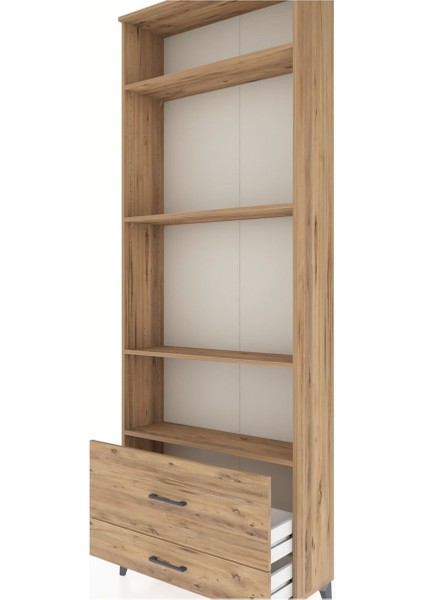 Arges Dolap 4 Raflı 2 Çekmeceli 88X30X243 Çam-Çam indirimleri