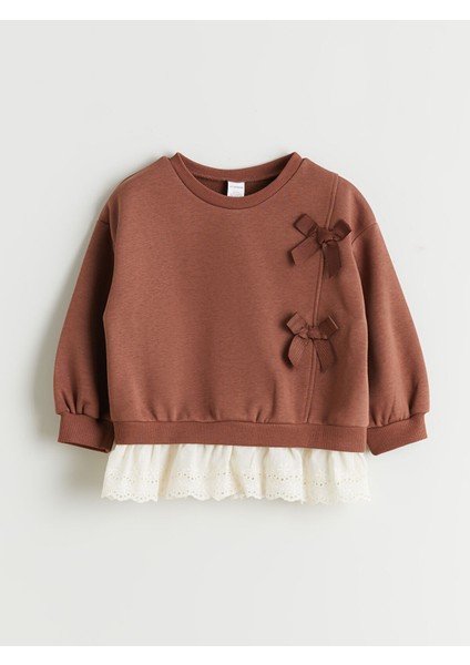 Yeni Sezon Bisiklet Yaka Kız Bebek Sweatshirt