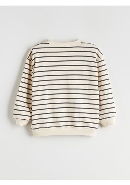 Yeni Sezon Bisiklet Yaka Çizgili Erkek Çocuk Sweatshirt modelleri
