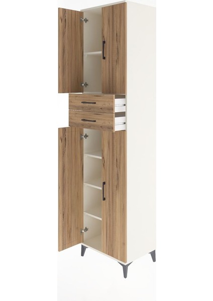 Hyperion Dolap 5 Raflı 2 Çekmeceli 4 Kapaklı 60X44X243 Aytaşı-Çam fırsatları