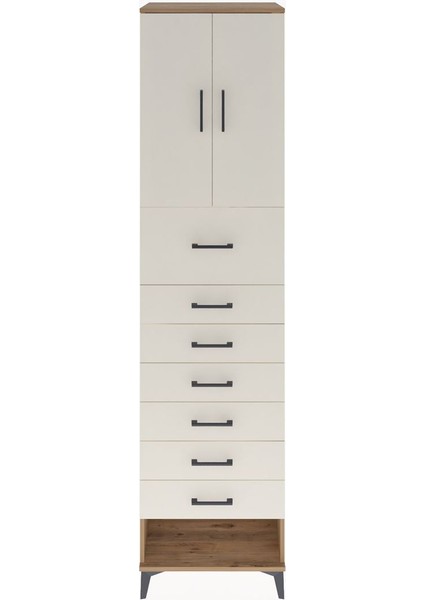 Hyperion Dolap 2 Raflı 7 Çekmeceli 2 Kapaklı 60X44X243 Çam-Aytaşı