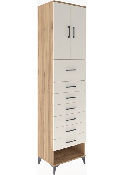 Hyperion Dolap 2 Raflı 7 Çekmeceli 2 Kapaklı 60X44X243 Çam-Aytaşı fiyatları