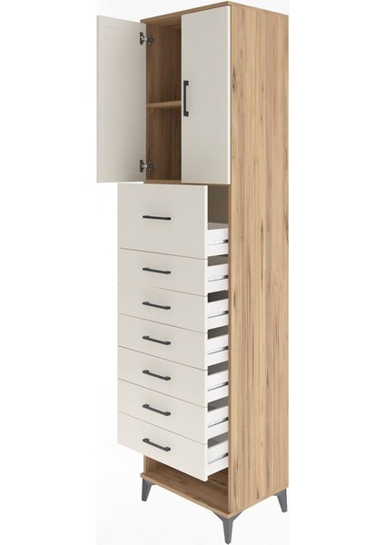 Hyperion Dolap 2 Raflı 7 Çekmeceli 2 Kapaklı 60X44X243 Çam-Aytaşı fırsatları