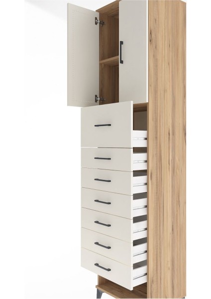 Hyperion Dolap 2 Raflı 7 Çekmeceli 2 Kapaklı 60X44X243 Çam-Aytaşı indirimleri