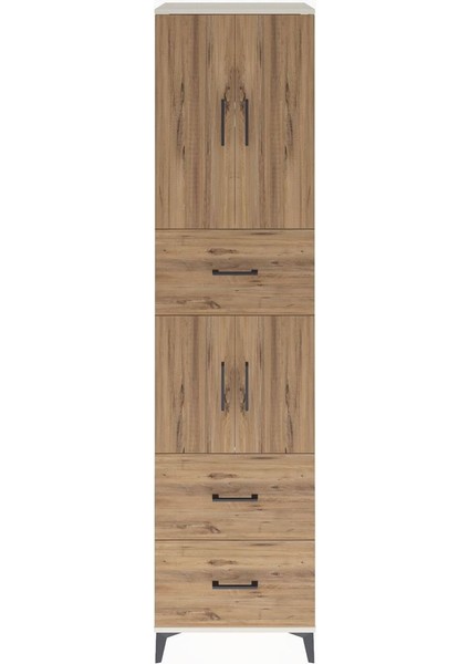 Hyperion Dolap 3 Raflı 3 Çekmeceli 4 Kapaklı 60X44X243 Aytaşı-Çam