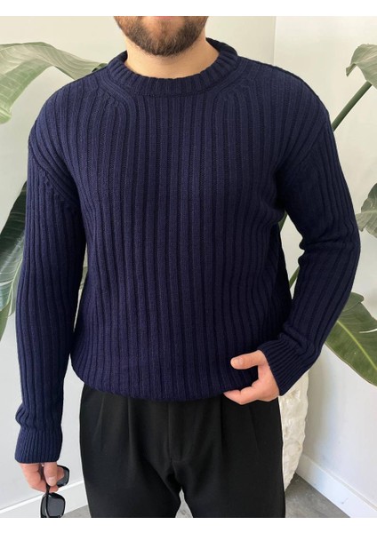 Bayaygun 5102 Oversize Bisiklet Yaka Triko Kazak Kazak_lacivert fiyatları