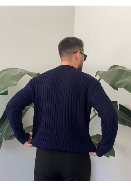 Bayaygun 5102 Oversize Bisiklet Yaka Triko Kazak Kazak_lacivert modelleri