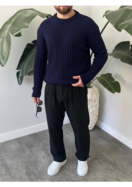 Bayaygun 5102 Oversize Bisiklet Yaka Triko Kazak Kazak_lacivert fırsatları