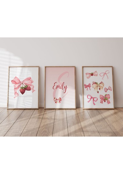(Çerçevesiz) Çilek Temalı 3lü Poster Seti, Pinterest Temalı Çerçevesiz Poster Seti fiyatları