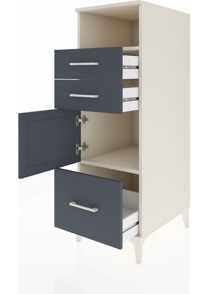 Kronos Dolap 2 Raflı 3 Çekmeceli Tek Kapaklı 44X59X134 Aytaşı-Antrasit fırsatları