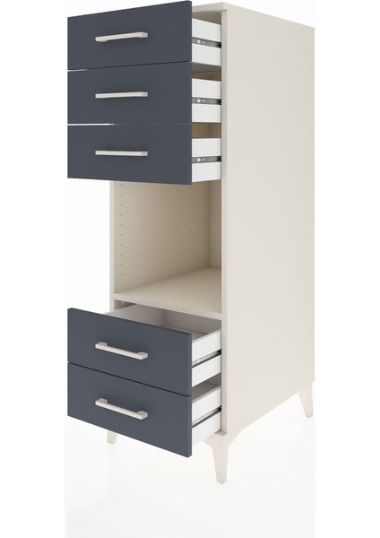 Kronos Dolap Tek Raflı 5 Çekmeceli 44X59X134 Aytaşı-Antrasit fırsatları