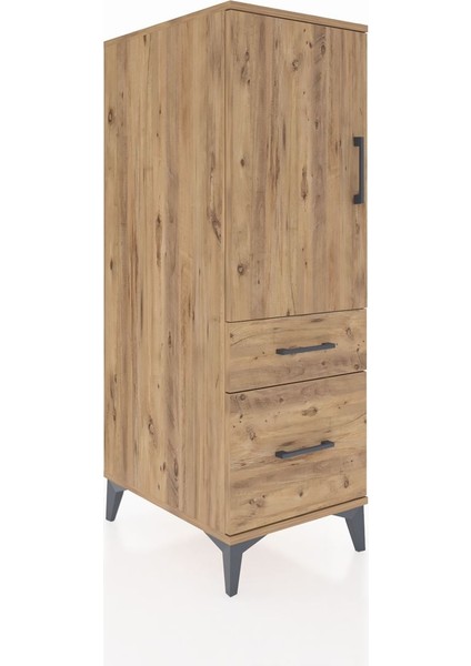 Kronos Dolap 2 Raflı 2 Çekmeceli Tek Kapaklı 44X59X134 Çam-Çam fiyatları