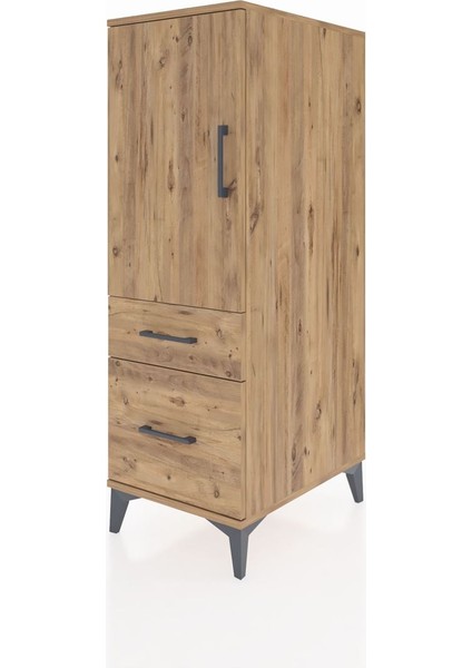 Kronos Dolap 2 Raflı 2 Çekmeceli Tek Kapaklı 44X59X134 Çam-Çam modelleri
