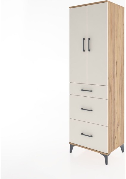 Hyperion Dolap Tek Raflı 3 Çekmeceli Tek Askılı 60X44X195 Çam-Aytaşı modelleri