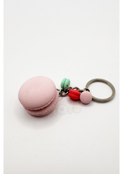 Clickaroon Macaron Anahtarlık, Tıklanabilir Çanta Charmı ve Sevgiliye Konsept Doğum Günü Hediyesi Oyuncak (Pembe)