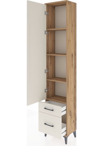 Arges Dolap 4 Raflı 2 Çekmeceli Tek Kapaklı 44X30X221 Çam-Aytaşı fırsatları