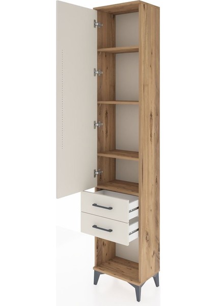 Arges Dolap 4 Raflı 2 Çekmeceli Tek Kapaklı 44X30X221 Çam-Aytaşı fırsatları