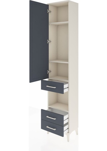 Arges Dolap 4 Raflı 3 Çekmeceli Tek Kapaklı 44X30X221 Aytaşı-Antrasit fırsatları