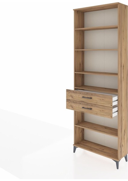 Arges Dolap 5 Raflı 2 Çekmeceli 88X30X243 Çam-Çam fırsatları