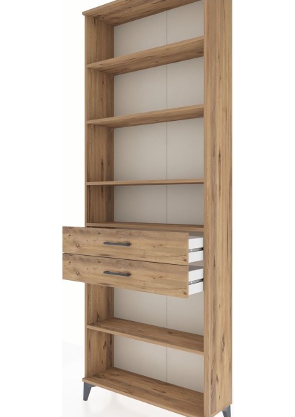 Arges Dolap 5 Raflı 2 Çekmeceli 88X30X243 Çam-Çam indirimleri