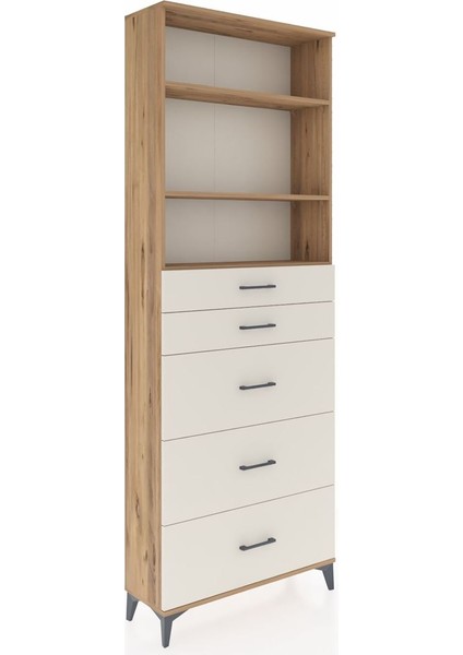 Arges Dolap 3 Raflı 5 Çekmeceli 88X30X243 Çam-Aytaşı fiyatları