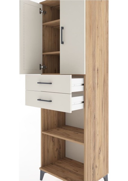 Hyperion Dolap 4 Raflı 2 Çekmeceli 2 Kapaklı 60X44X195 Çam-Aytaşı indirimleri