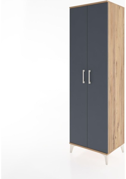 Hyperion Dolap 3 Raflı 2 Kapaklı Tek Askılı 60X44X195 Çam-Antrasit modelleri