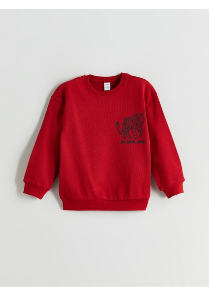 Yeni Sezon Kaplan Baskılı Erkek Çocuk Sweatshirt 2'li indirimleri