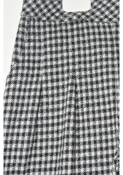 Kız Çocuk Kışlık Kareli Beli Lastikli Cepli Pileli Palazzo Pantolon - 1019K fırsatları