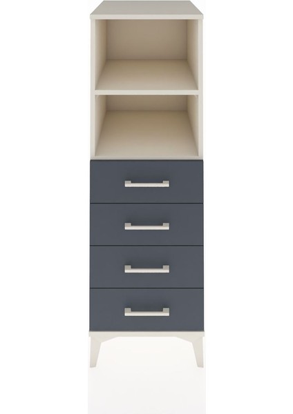 Kronos Dolap 2 Raflı 4 Çekmeceli 44X59X134 Aytaşı-Antrasit