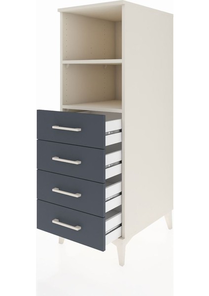 Kronos Dolap 2 Raflı 4 Çekmeceli 44X59X134 Aytaşı-Antrasit fırsatları