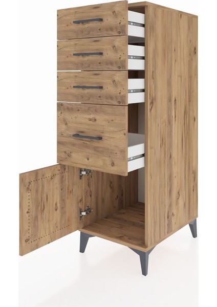 Kronos Dolap 4 Çekmeceli Tek Kapaklı 44X59X134 Çam-Çam fırsatları