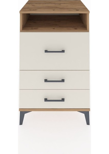 Kronos Komodin Tek Raflı 3 Çekmeceli 60X59X96 Çam-Aytaşı