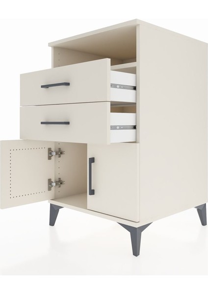 Kronos Komodin Tek Raflı 2 Çekmeceli 2 Kapaklı 60X59X96 Aytaşı-Aytaşı indirimleri