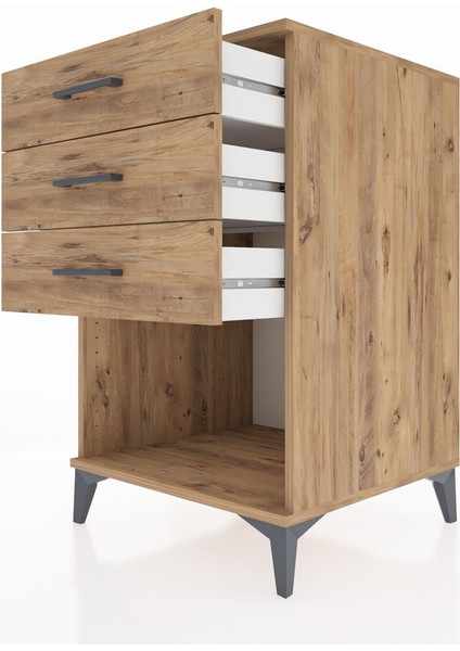 Kronos Komodin 3 Çekmeceli 60X59X96 Çam-Çam indirimleri