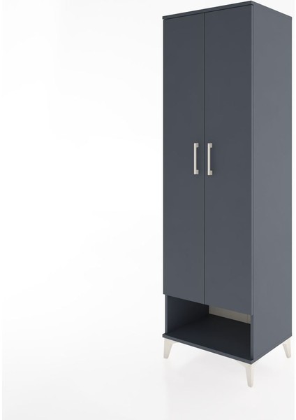 Hyperion Dolap 4 Raflı 2 Kapaklı 60X44X195 Antrasit-Antrasit modelleri