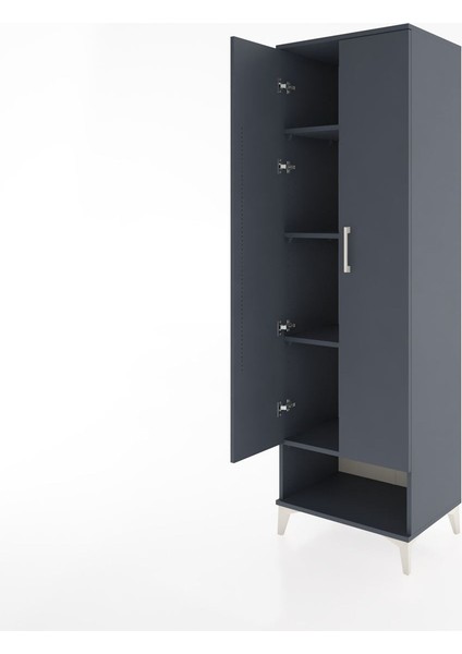 Hyperion Dolap 4 Raflı 2 Kapaklı 60X44X195 Antrasit-Antrasit fırsatları