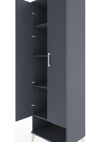 Hyperion Dolap 4 Raflı 2 Kapaklı 60X44X195 Antrasit-Antrasit indirimleri